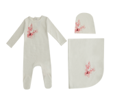 MINILABEL 3PC BUTTERFLY FOOTIE WITH HAT AND BLANKET SET